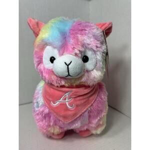 Atlanta Braves Tye Dye / Rainbow Llama with pink bandana FOCO